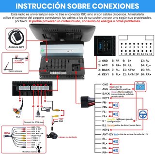 Radio Coche Android 13.0 1 DIN 2GB+32GB
