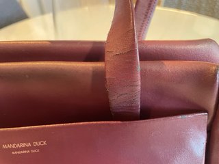 Bolso Mandarina Duck Rojo Piel