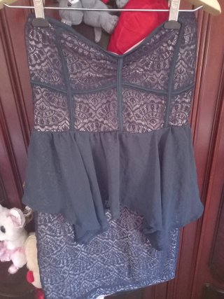 Vestido Bershka Talla L Negro/Morado