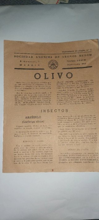 Documento antiguo Vademecum de plagas