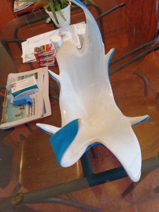 Jarrón antiguo azul y blanco