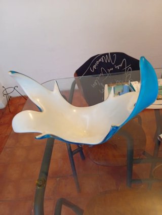 Jarrón antiguo azul y blanco