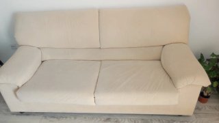Sofá Cama Nuevo Somier Láminas Beige
