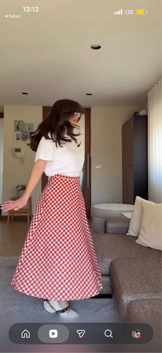 Falda capa cuadros vichy Zara