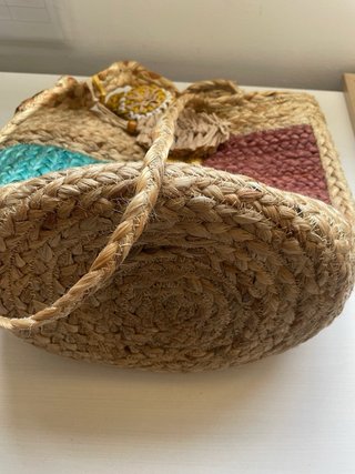 Bolso de rafia multicolor