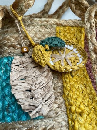 Bolso de rafia multicolor