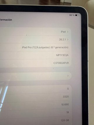 iPad Pro 12,9 6ª 128GB M2 Plata