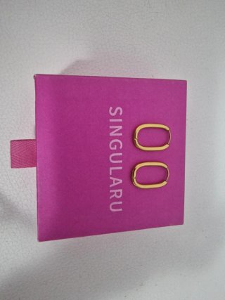 Pendientes acero baño oro Singularu
