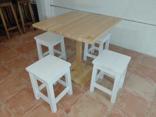 Mesas plegables madera maciza pino. Baratas
