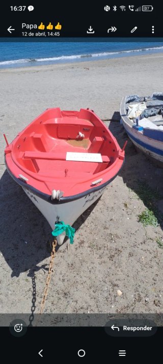 Barco de fibra de vidrio (4 metros de eslora).