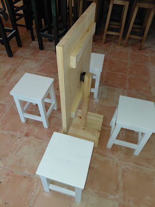 Mesas plegables madera maciza pino. Economicas