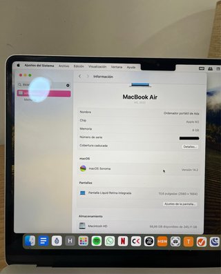 MacBook Air M2 Plata 2022