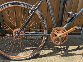 Bicicleta Paseo Restaurada Negra y Cobre