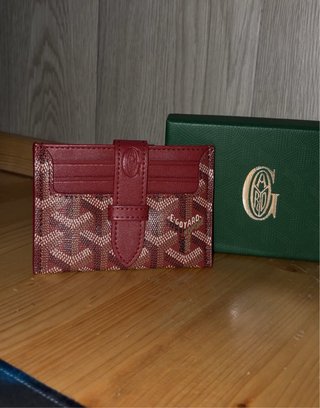 Tarjetero Goyard Marrón y Rojo