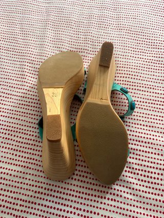 Sandalias Deelam Cuña Madera Talla 39 Nuevas