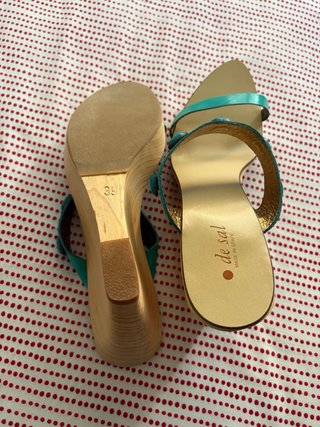 Sandalias Deelam Cuña Madera Talla 39 Nuevas