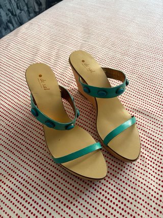 Sandalias Deelam Cuña Madera Talla 39 Nuevas