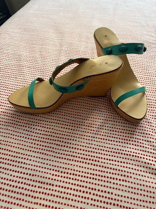 Sandalias Deelam Cuña Madera Talla 39 Nuevas