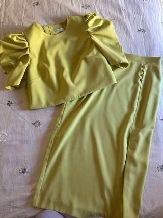 Conjunto fiesta Cardie verde y multicolor