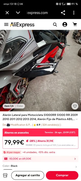 Alerón lateral de moto