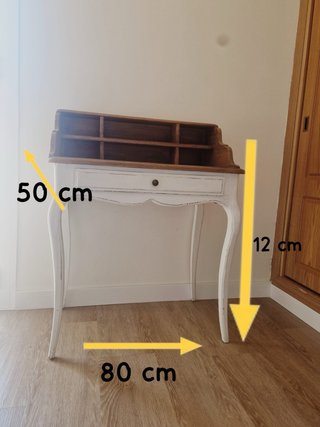 Escritorio bureau madera blanco y marrón