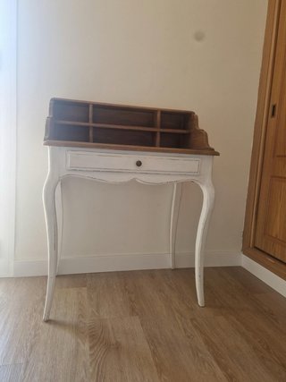 Escritorio bureau madera blanco y marrón