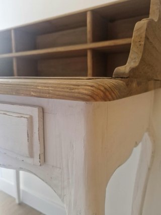 Escritorio bureau madera blanco y marrón