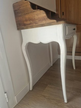 Escritorio bureau madera blanco y marrón