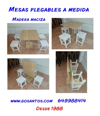 Mesas plegables madera maciza pino. Consultenos