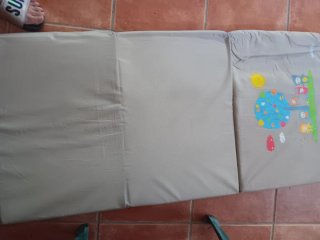 Cuna de viaje azul