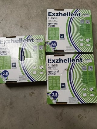 3 Rollos Cable Exzhellent 2.5mm² 200m Libre Halóge