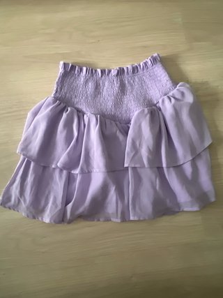Falda volantes morada talla única