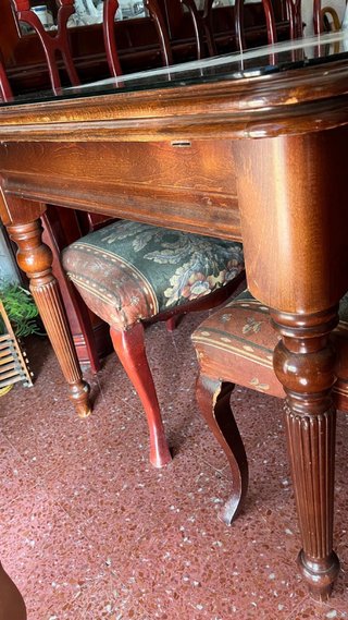 Mesa de comedor madera y cristal