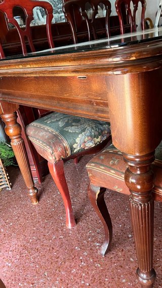 Mesa de comedor madera y cristal