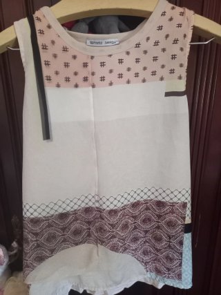 Blusa Zara Talla M Beige y Marrón