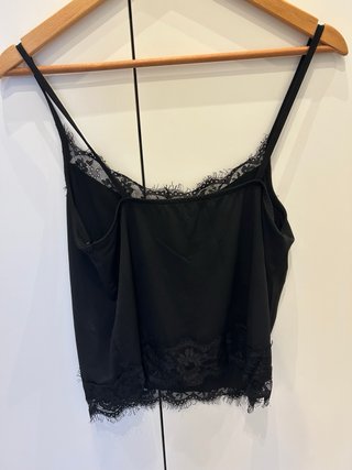 Top encaje Zara negro