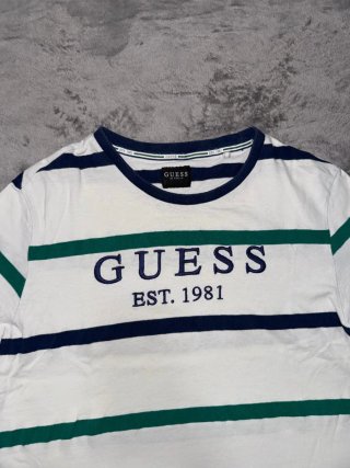 Camiseta Guess Blanca con Rayas Talla S/M