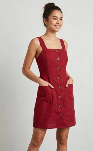 Vestido rojo con botones