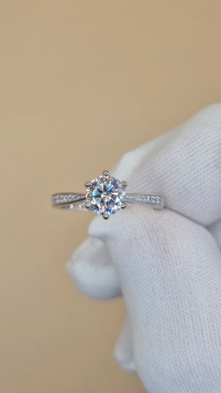 Anillo Plata Moissanita 1ct