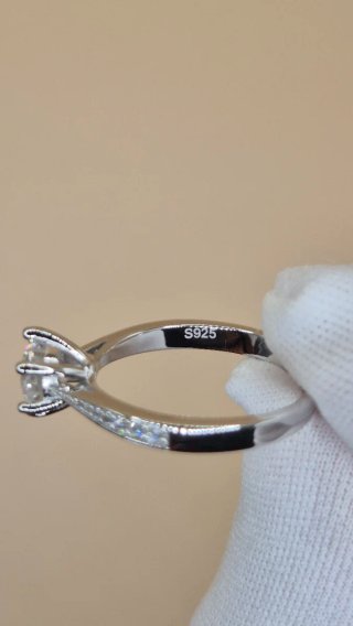 Anillo Plata Moissanita 1ct