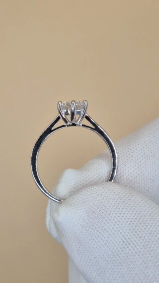 Anillo Plata Moissanita 1ct