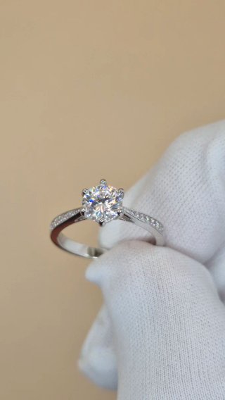 Anillo Plata Moissanita 1ct