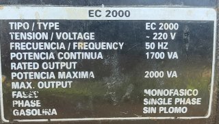 Generador Honda EC 2000
