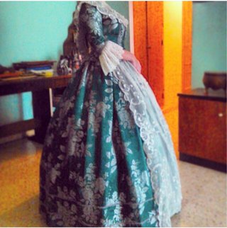 Vestido Fallera Verde Oliva Falda y Cuerpo