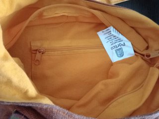 Bolso hippie naranja con bolsillo