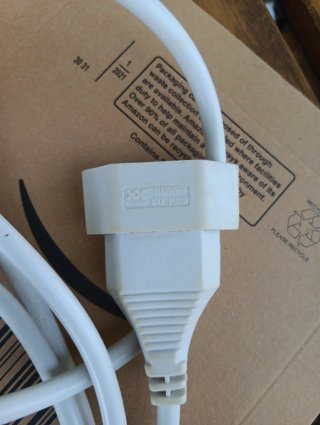 Cable alargador blanco 1m 20A 250V