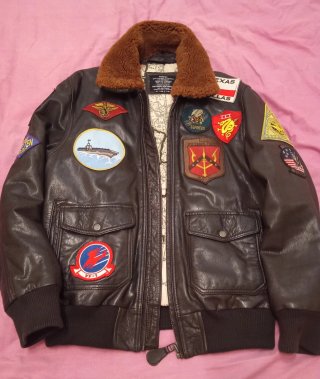 Cazadora Bomber G-1 Top Gun Cuero Marrón Talla M