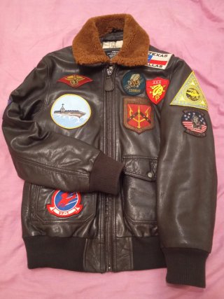 Cazadora Bomber G-1 Top Gun Cuero Marrón Talla M