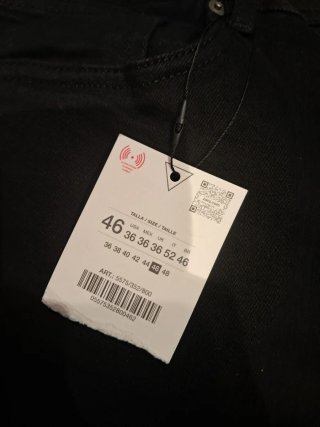 Pantalones Zara Slim Fit Negros Talla 46