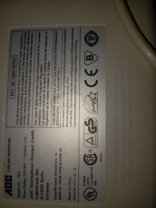 Monitor CRT AOC 17 Nuevo a estrenar